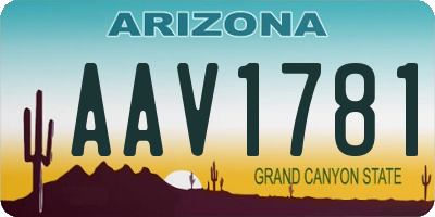 AZ license plate AAV1781