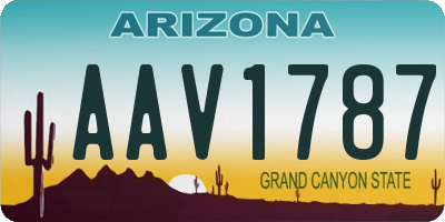 AZ license plate AAV1787