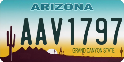 AZ license plate AAV1797
