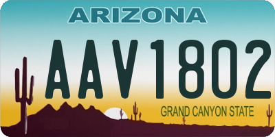 AZ license plate AAV1802