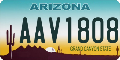 AZ license plate AAV1808