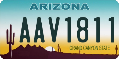AZ license plate AAV1811