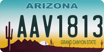 AZ license plate AAV1813