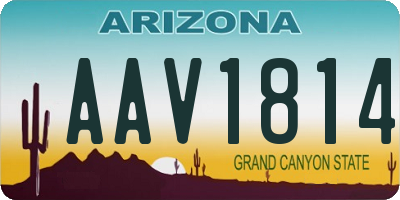 AZ license plate AAV1814