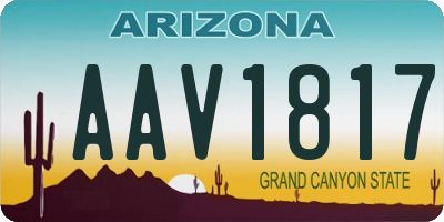 AZ license plate AAV1817