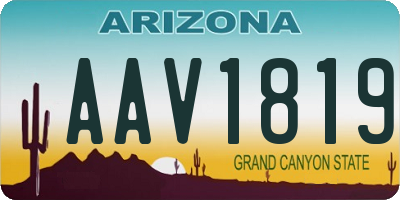 AZ license plate AAV1819
