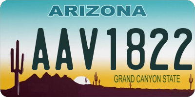 AZ license plate AAV1822