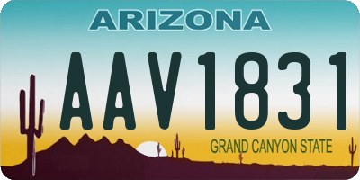 AZ license plate AAV1831