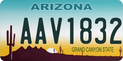 AZ license plate AAV1832