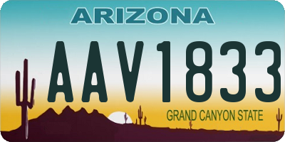 AZ license plate AAV1833