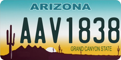 AZ license plate AAV1838