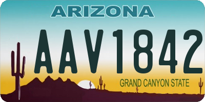 AZ license plate AAV1842