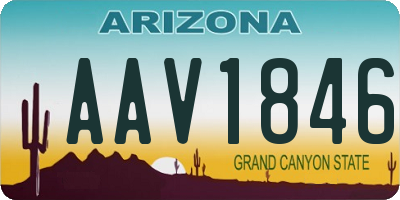 AZ license plate AAV1846