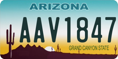 AZ license plate AAV1847