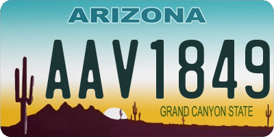 AZ license plate AAV1849