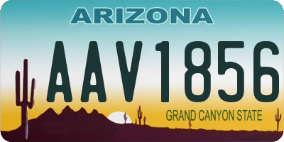 AZ license plate AAV1856