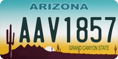 AZ license plate AAV1857