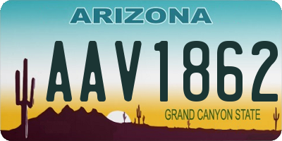 AZ license plate AAV1862