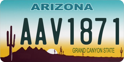 AZ license plate AAV1871