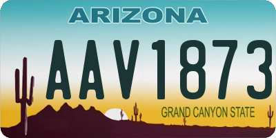 AZ license plate AAV1873