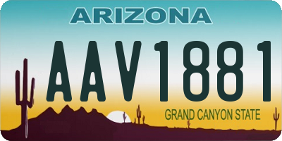 AZ license plate AAV1881