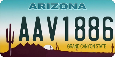 AZ license plate AAV1886