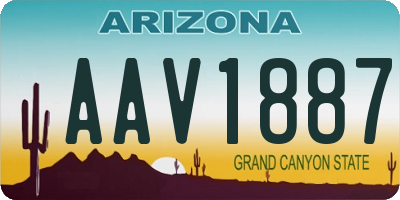 AZ license plate AAV1887