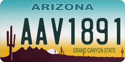 AZ license plate AAV1891