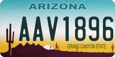 AZ license plate AAV1896