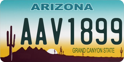 AZ license plate AAV1899