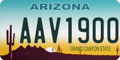 AZ license plate AAV1900