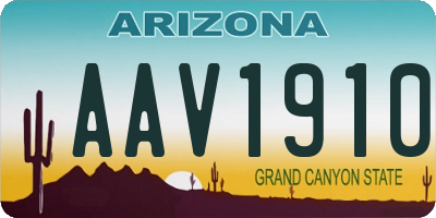 AZ license plate AAV1910