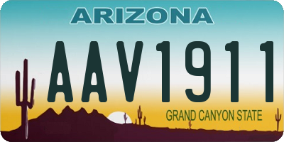 AZ license plate AAV1911