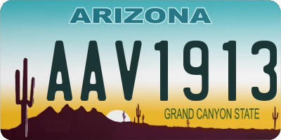 AZ license plate AAV1913