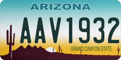 AZ license plate AAV1932