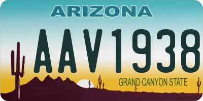 AZ license plate AAV1938