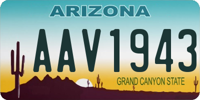 AZ license plate AAV1943