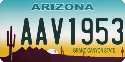AZ license plate AAV1953