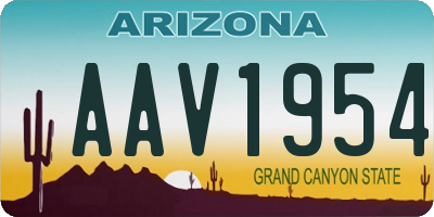 AZ license plate AAV1954