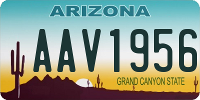 AZ license plate AAV1956