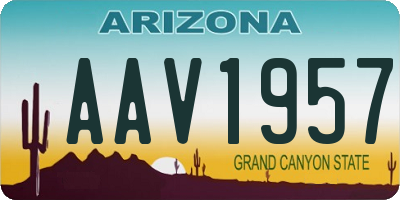 AZ license plate AAV1957