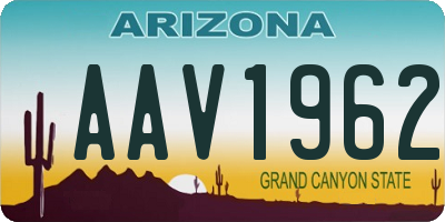 AZ license plate AAV1962