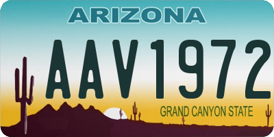 AZ license plate AAV1972