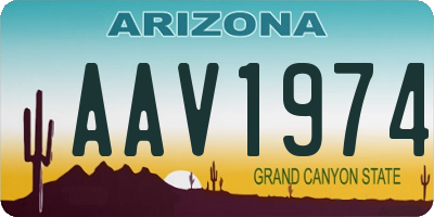 AZ license plate AAV1974
