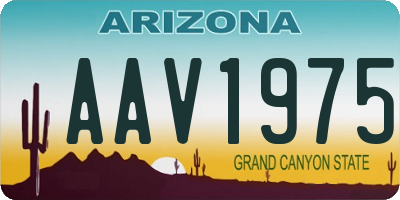 AZ license plate AAV1975
