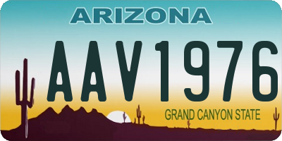 AZ license plate AAV1976