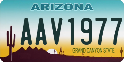 AZ license plate AAV1977