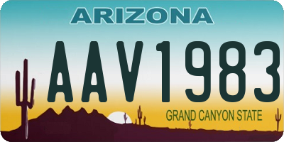 AZ license plate AAV1983