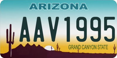 AZ license plate AAV1995