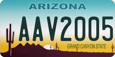 AZ license plate AAV2005